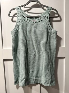 L Pulse Boutique Crochet Tank - mint